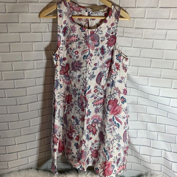 Rachel Zoe 100% Linen Printed Shift Dress Size M